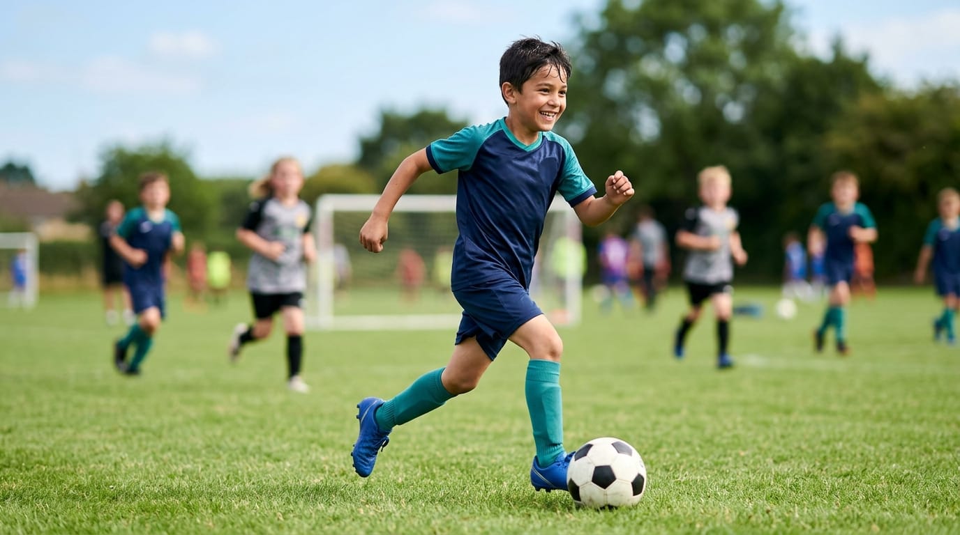 Sports with a VP shunt — a child playing football confidently