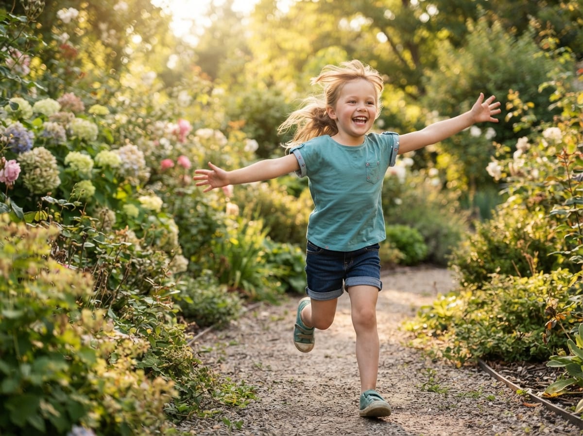 epilepsy recovery after brain infection — child playing outdoors, confident and active