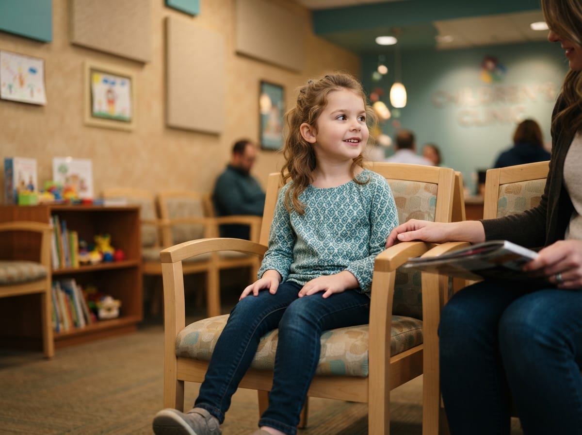 childhood epilepsy remission syndromes — child at a paediatric neurology appointment