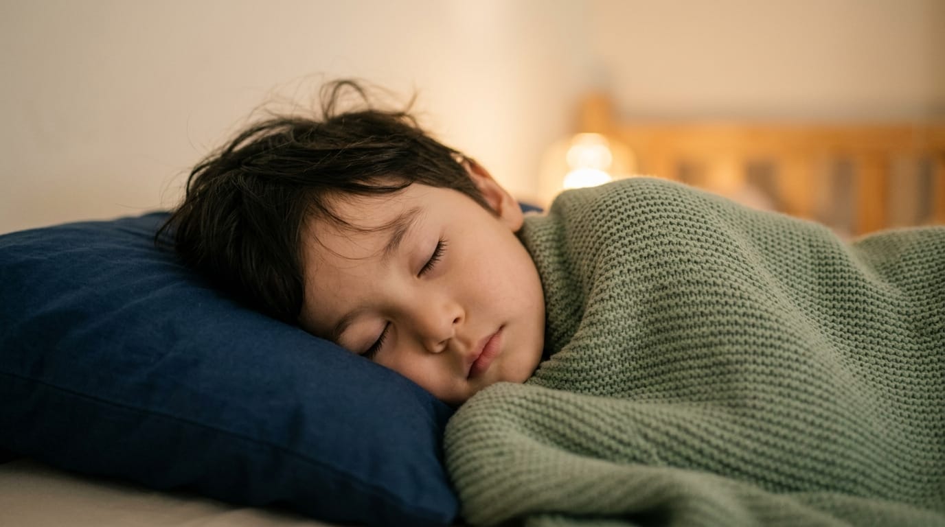 A child sleeping peacefully through the night