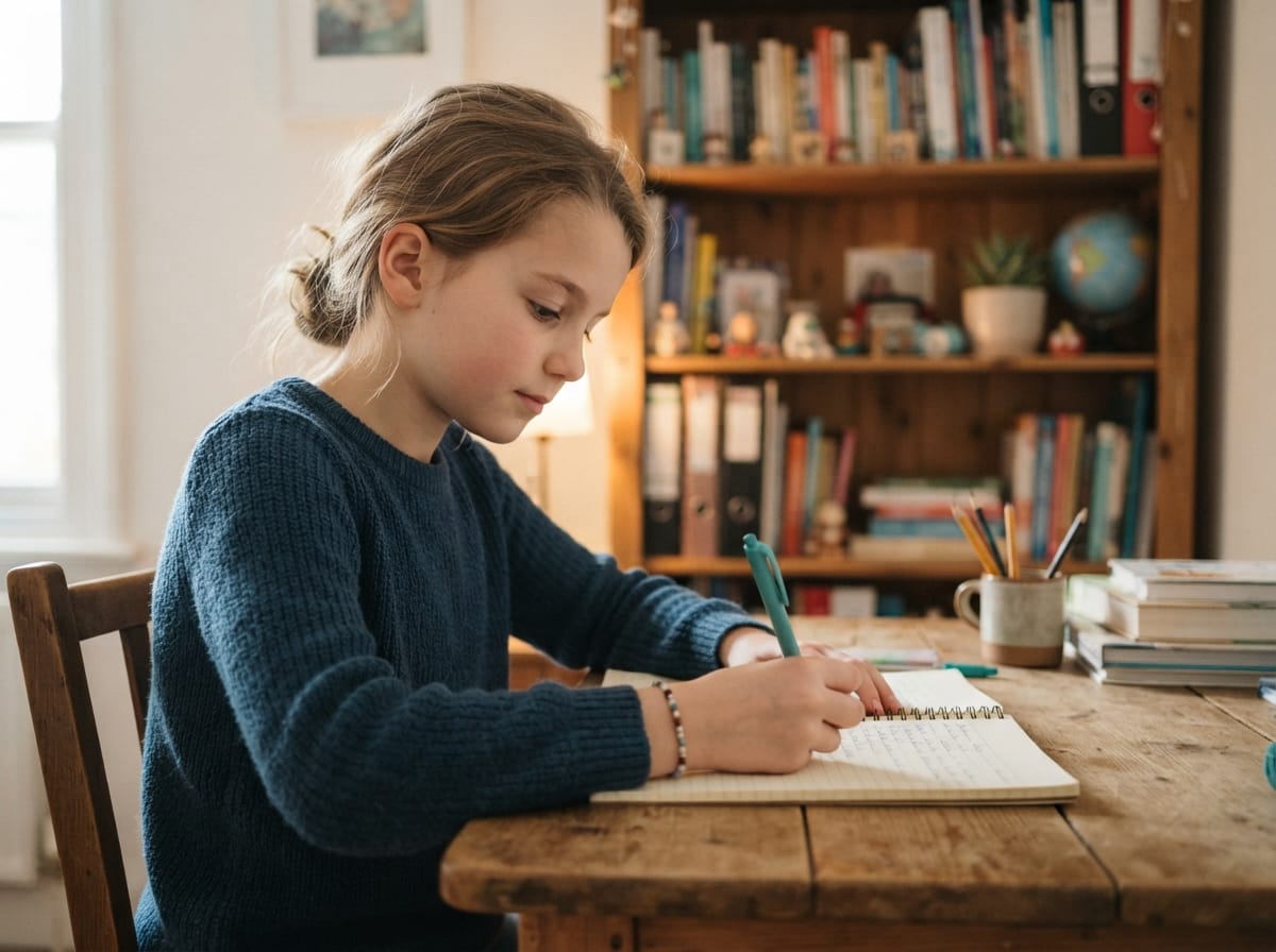 epilepsy support for children — child writing in a seizure diary journal