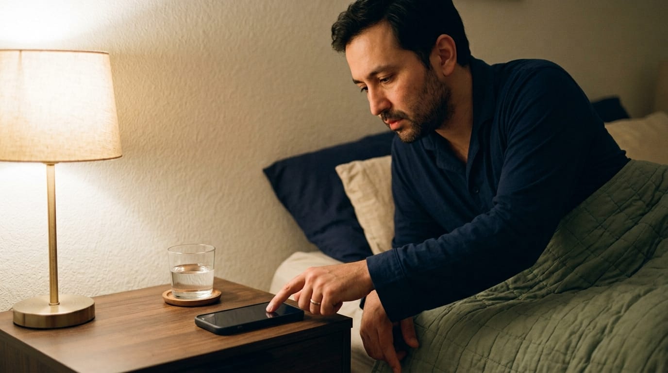 A parent setting a night alarm as part of a seizure plan