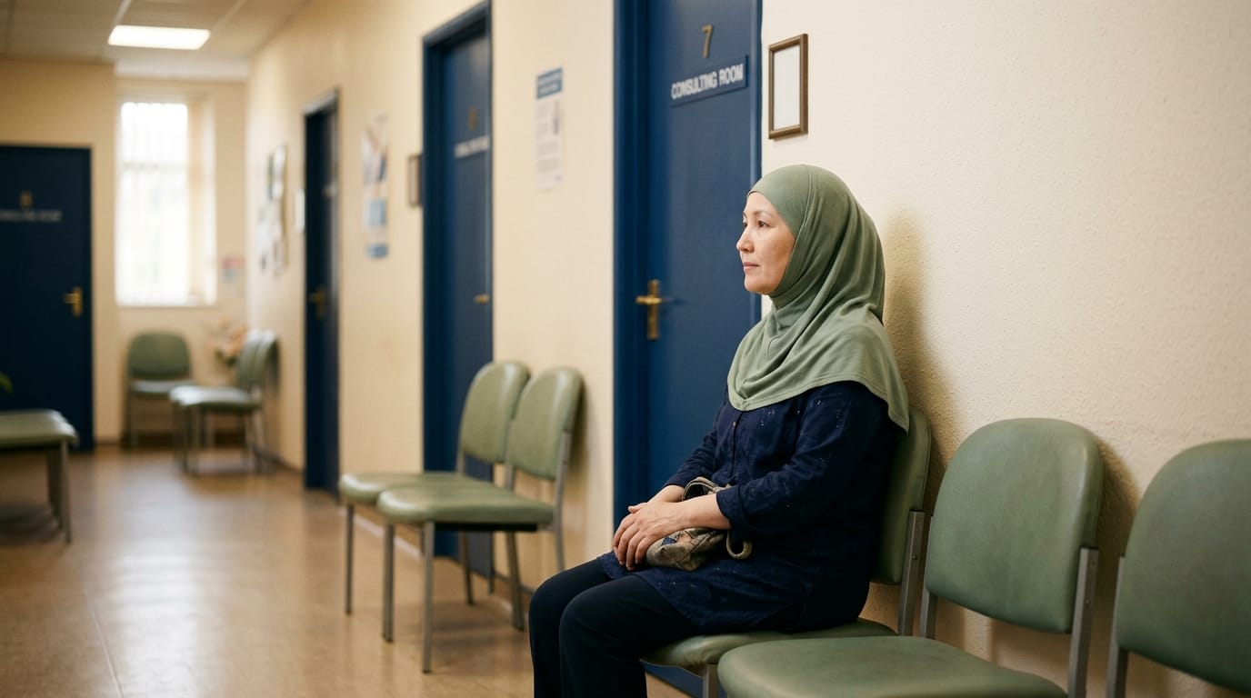 A parent waiting outside as their teenager attends an appointment alone
