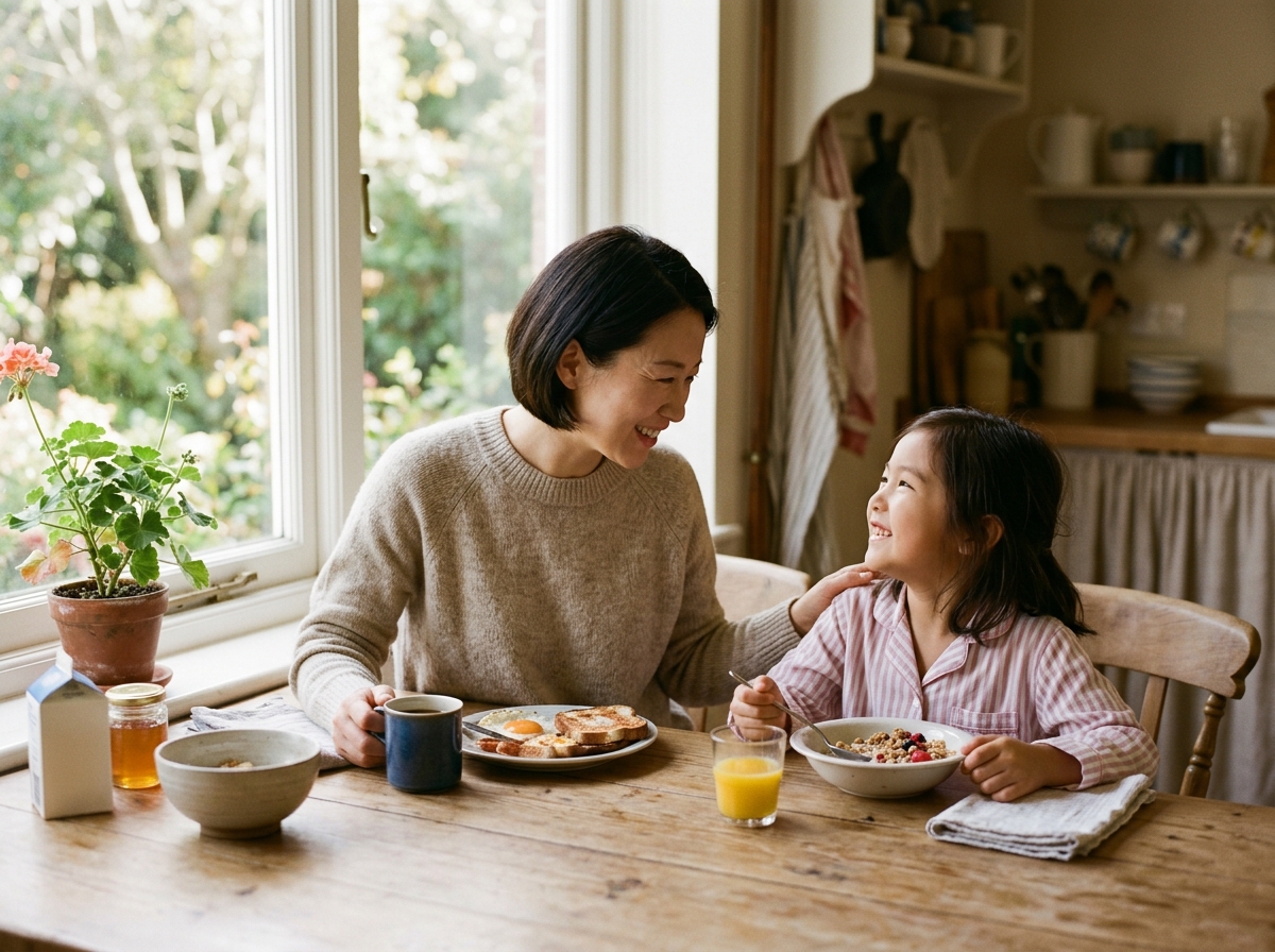 Parent checking in with child