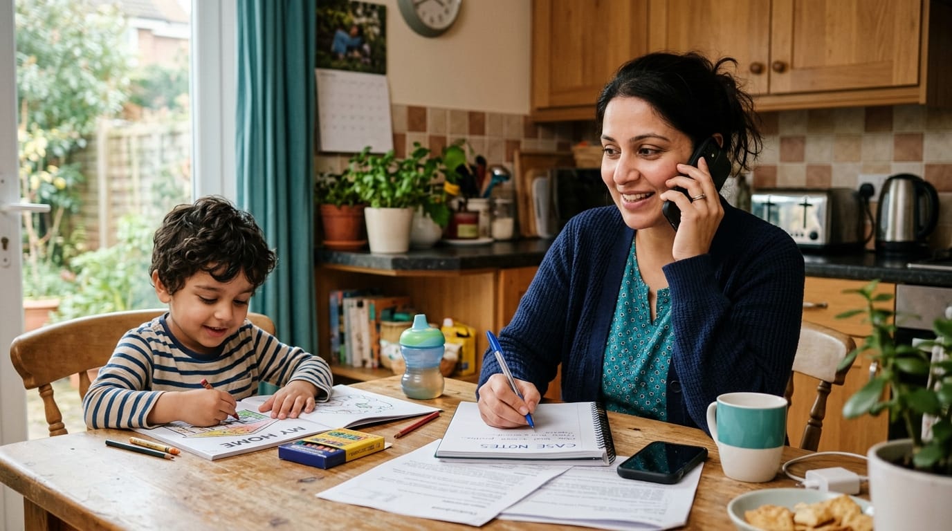 medicaid case manager questions — parent taking notes during call