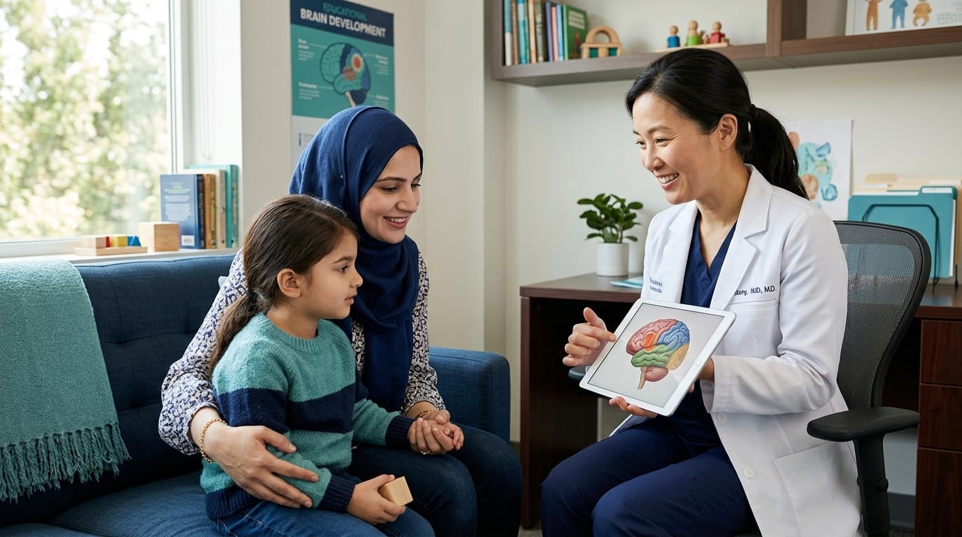 Childhood epilepsy syndromes consultation with parent and doctor
