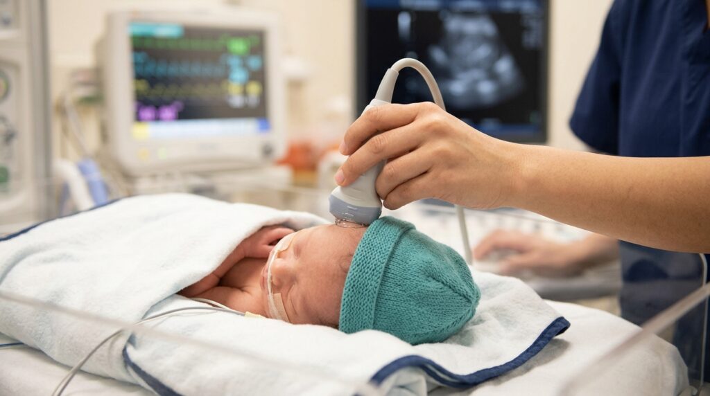 Head ultrasound screening for hydrocephalus in NICU